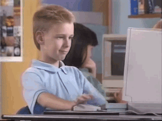 kid on computer, winning the Internet gif